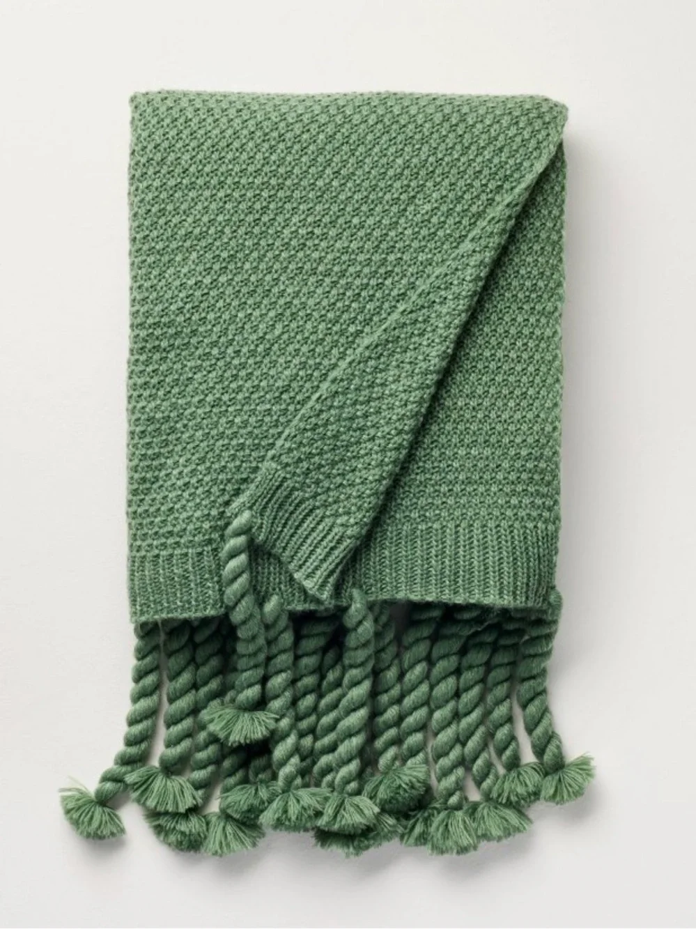 New Green Knit Throw Blanket with Twisted Fringe Hearth & Hand™ with Magnolia